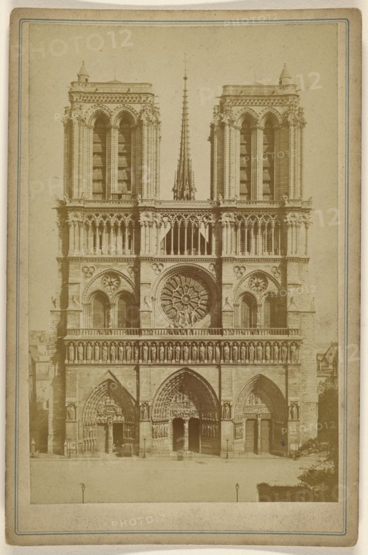 Notre Dame, facade; 1870s; Albumen silver print