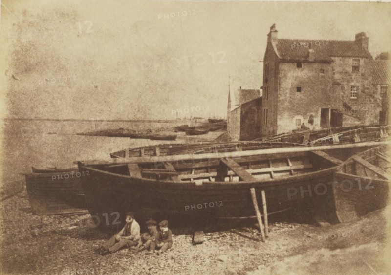 Newhaven Beach; Hill & Adamson, Scottish, active 1843 - 1848, London, England; 1843 - 1848; Salted paper print from a Calotype