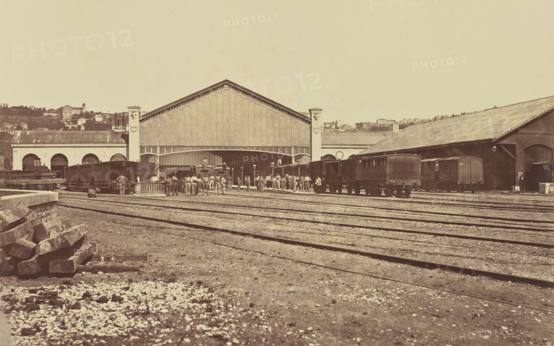 Lyon. Gare de Perrache; Édouard Baldus, French, born Germany, 1813 - 1889, France; about 1861; Albumen silver print