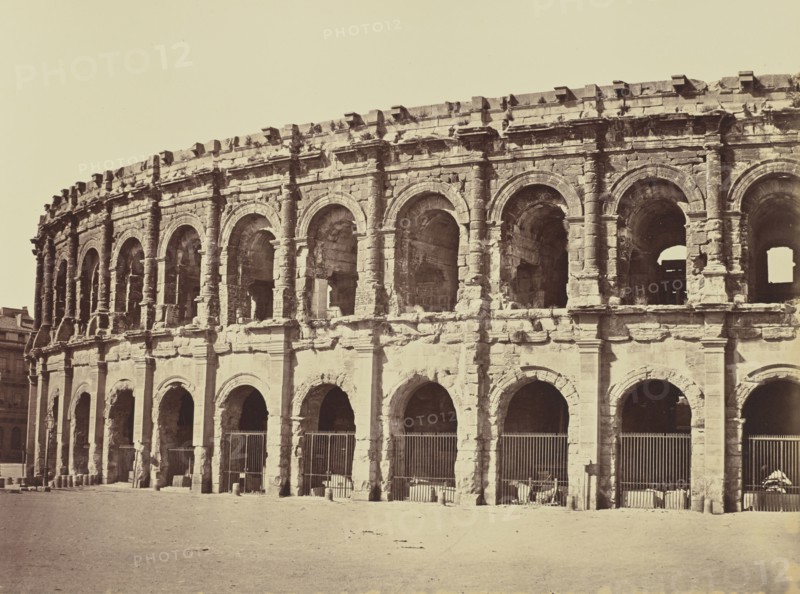 Nimes. Amphithéâtre; Édouard Baldus, French, born Germany, 1813 - 1889, France; about 1861; Albumen silver print