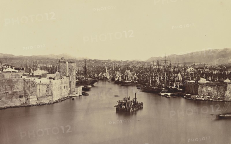 Marseille, Édouard Baldus, French, born Germany, 1813 - 1889, France; about 1861; Albumen silver print