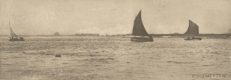 On Breydon Water - Sea-Fog Coming Up; Peter Henry Emerson, British, born Cuba, 1856 - 1936, London, England; 1887; Photogravure
