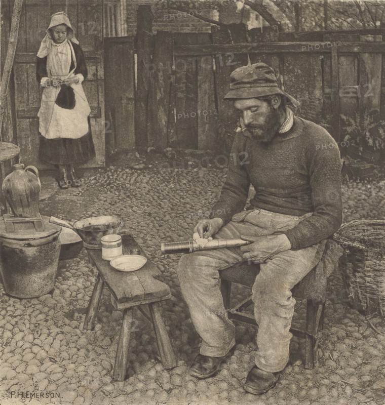 A Fisherman at Home; Peter Henry Emerson, British, born Cuba, 1856 - 1936, London, England; 1887; Photogravure; 24 x 22.9 cm