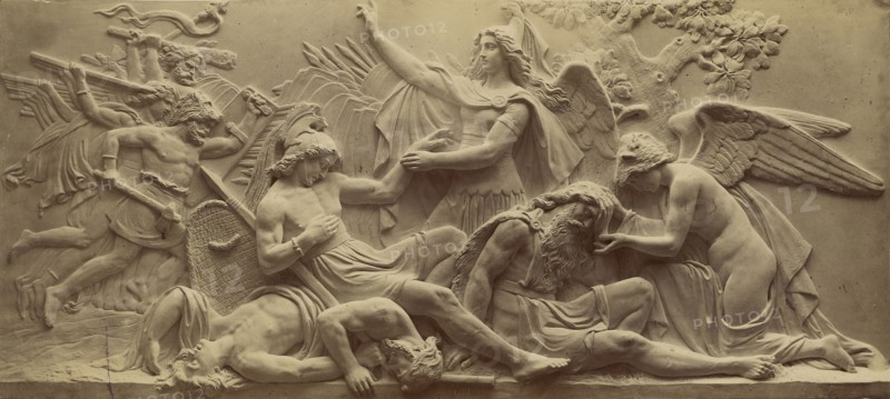 Wounded Valkyries on the Battlefield; Ernst Alpers, German, active Hannover, Germany about 1867, Hanover, Germany; 1867