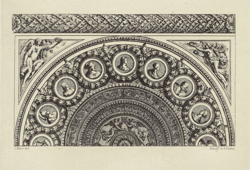Design by Jean Marot; Édouard Baldus, French, born Germany, 1813 - 1889, Paris, France; 1866; Heliogravure; 14.8 x 21.7 cm