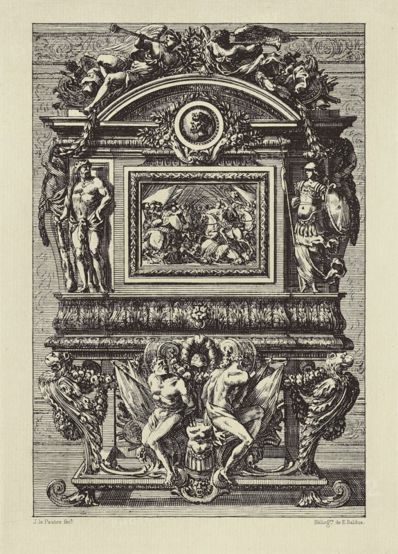 Design by Jean le Pautre; Édouard Baldus, French, born Germany, 1813 - 1889, Paris, France; 1866; Heliogravure; 23.1 x 16.5 cm