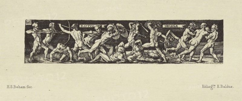 Design by Hans Sebald Beham; Édouard Baldus, French, born Germany, 1813 - 1889, Paris, France; 1866; Heliogravure; 6 x 14 cm