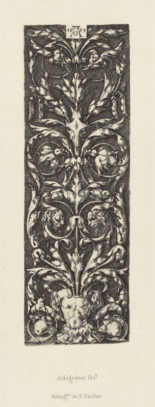 Design by Aldegräver; Édouard Baldus, French, born Germany, 1813 - 1889, Paris, France; 1866; Heliogravure; 13.5 x 4.4 cm