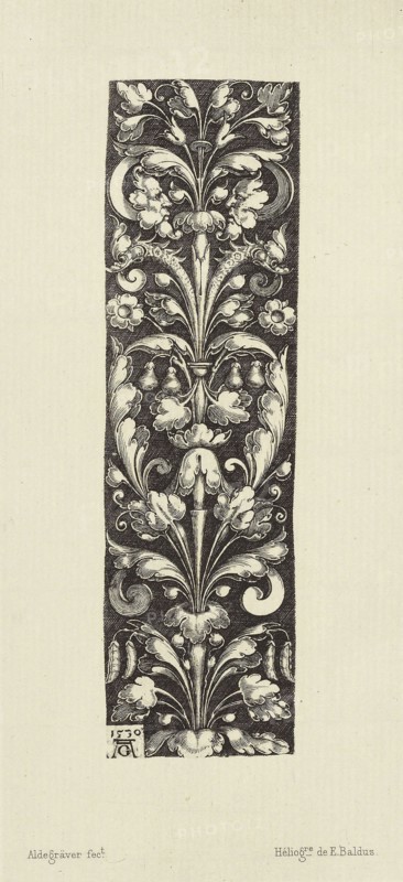 Design by Aldegräver; Édouard Baldus, French, born Germany, 1813 - 1889, Paris, France; 1866; Heliogravure; 14.2 x 4 cm