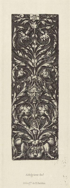 Design by Aldegräver; Édouard Baldus, French, born Germany, 1813 - 1889, Paris, France; 1866; Heliogravure; 13.7 x 4.3 cm