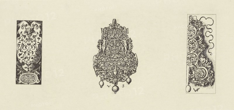 Design by Virgil Solis; Édouard Baldus, French, born Germany, 1813 - 1889, Paris, France; 1866; Heliogravure; 11.2 x 23.7 cm