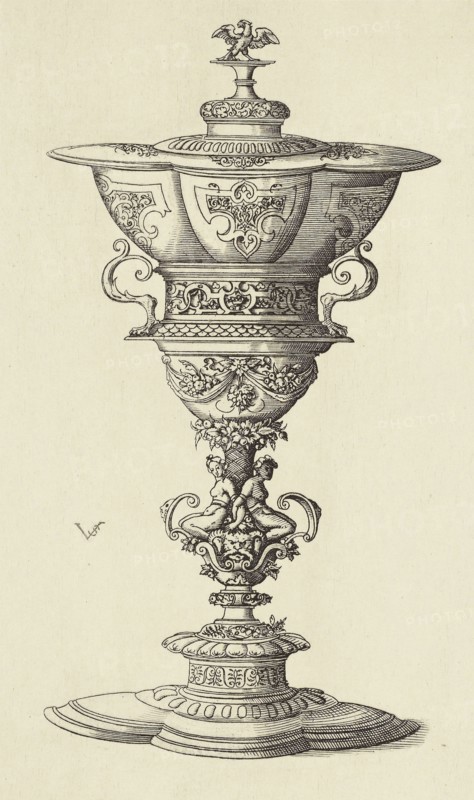 Design by Virgil Solis; Édouard Baldus, French, born Germany, 1813 - 1889, Paris, France; 1866; Heliogravure; 24.1 x 14.5 cm