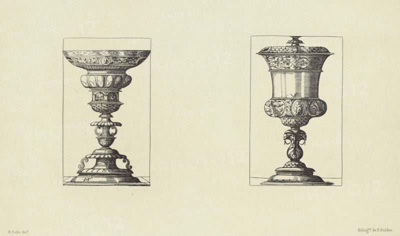 Design by Virgil Solis; Édouard Baldus, French, born Germany, 1813 - 1889, Paris, France; 1866; Heliogravure; 14.7 x 24.6 cm