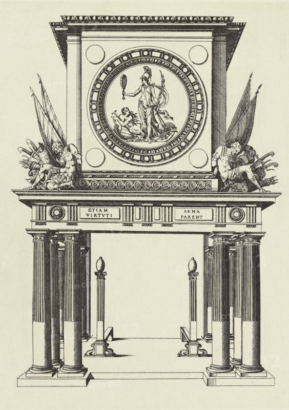 Design for a Fireplace; Édouard Baldus, French, born Germany, 1813 - 1889, Paris, France; 1866; Heliogravure; 27.4 x 19.9 cm