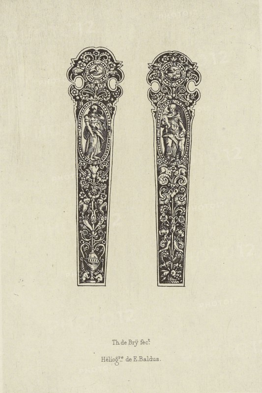 Design by Theodor de Bry; Édouard Baldus, French, born Germany, 1813 - 1889, Paris, France; 1866; Heliogravure; 14.2 x 9.4 cm