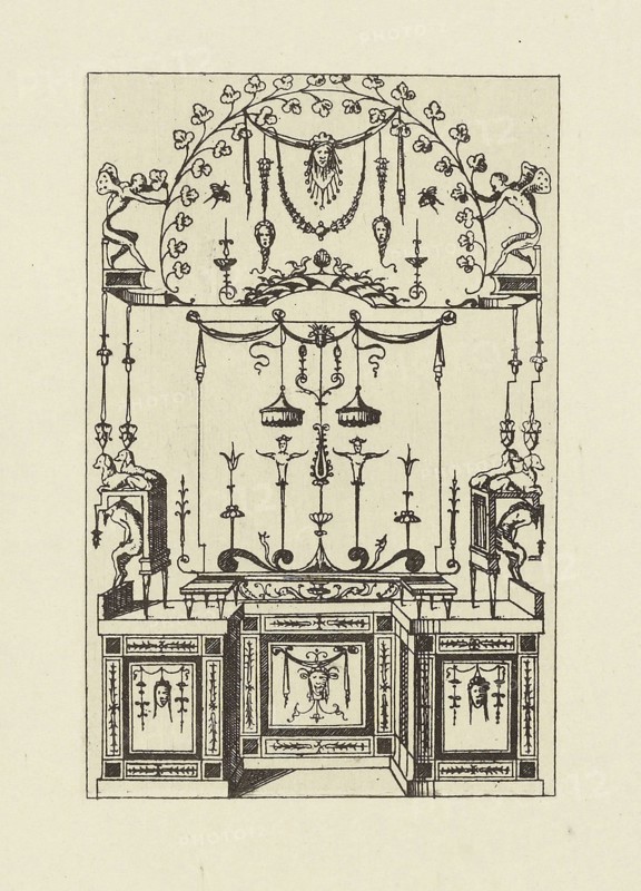 Design after an Antique Painting; Édouard Baldus, French, born Germany, 1813 - 1889, Paris, France; 1866; Heliogravure