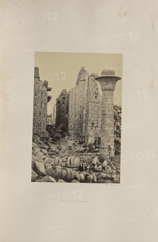 The Court of Shishak; Francis Frith, English, 1822 - 1898, Luxor, Luxor Governorate, Egypt; 1857; Albumen silver print