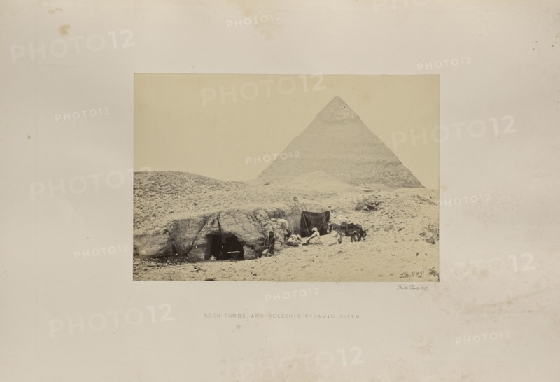 Rock Tombs and Belzoni's Pyramid, Gizeh; Francis Frith, English, 1822 - 1898, Giza, Giza Governorate, Egypt; 1857; Albumen