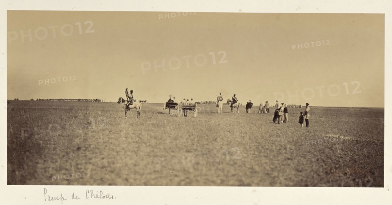 Visitors to the Camp de Châlons; Gustave Le Gray, French, 1820 - 1884, Chalons, France; 1857; Albumen silver print