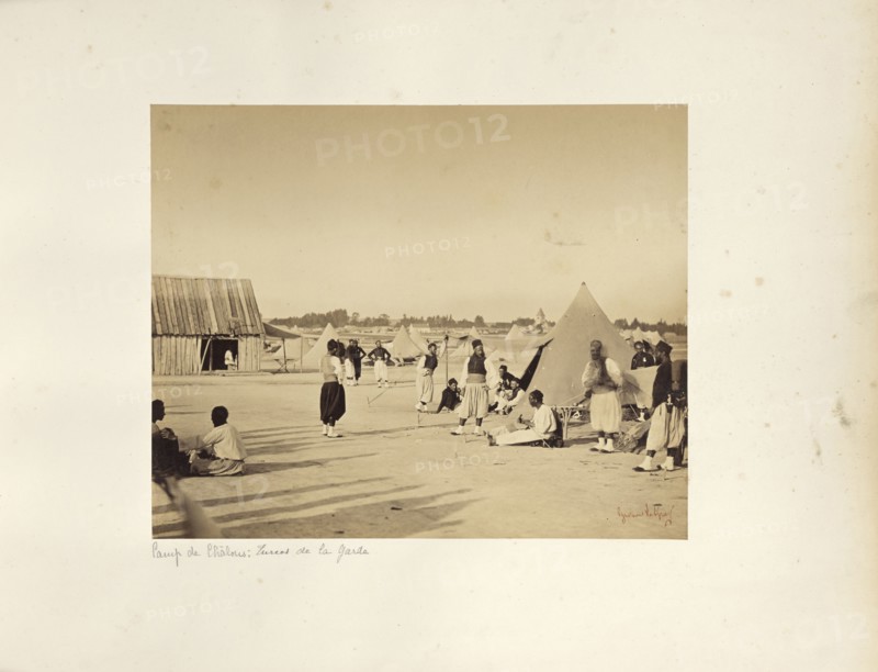 Camp de Châlons: Zouaves of the Imperial Guard; Gustave Le Gray, French, 1820 - 1884, Chalons, France; 1857; Albumen silver