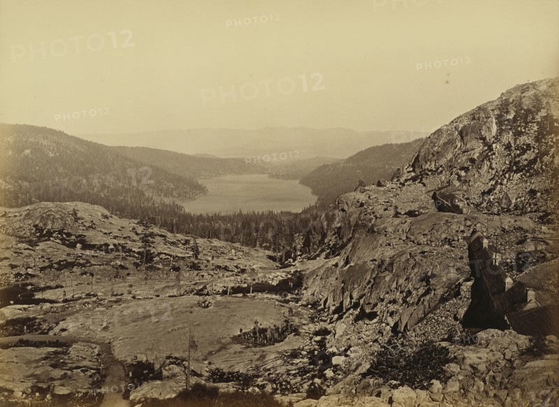 Donner Lake, C. P. R. R; Carleton Watkins, American, 1829 - 1916, negative TBD; print 1880; Albumen silver print