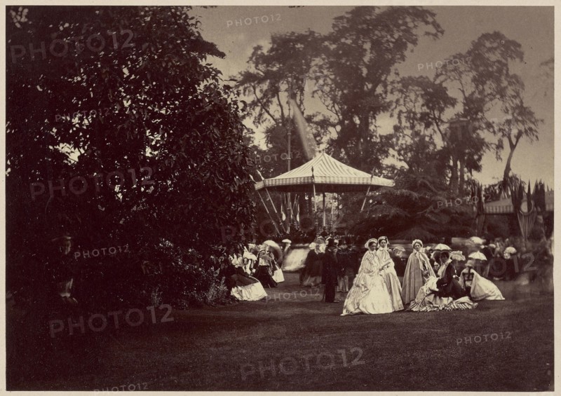 View of the Gardens during the Fête; Camille Silvy, French, 1834 - 1910, England; 1864; Albumen silver print