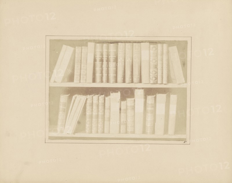 A Scene in a Library; William Henry Fox Talbot, English, 1800 - 1877, Reading, England; before January 1845; Salted paper print