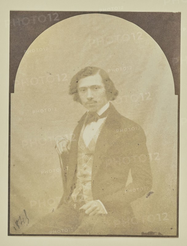 Portrait of a Seated Male; Hippolyte Bayard, French, 1801 - 1887, 1849; Salted paper print; 16.2 x 12.2 cm 6 3,8 x 4 13,16 in