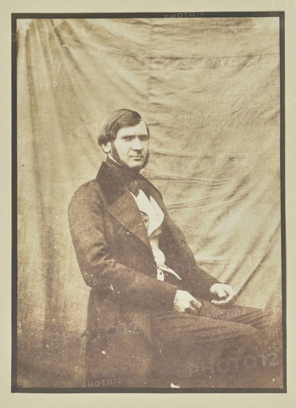 Portrait of a Seated Man; Hippolyte Bayard, French, 1801 - 1887, about 1840 - 1849; Salted paper print; 15.9 x 11.5 cm