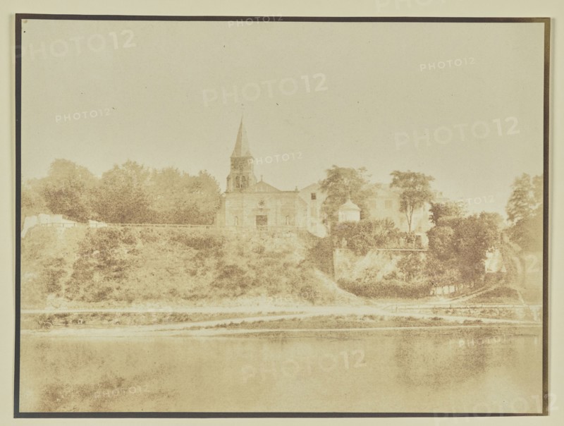 Church and Chateau of Saint-Ouen; Hippolyte Bayard, French, 1801 - 1887, Paris, France; 1845; Salted paper print