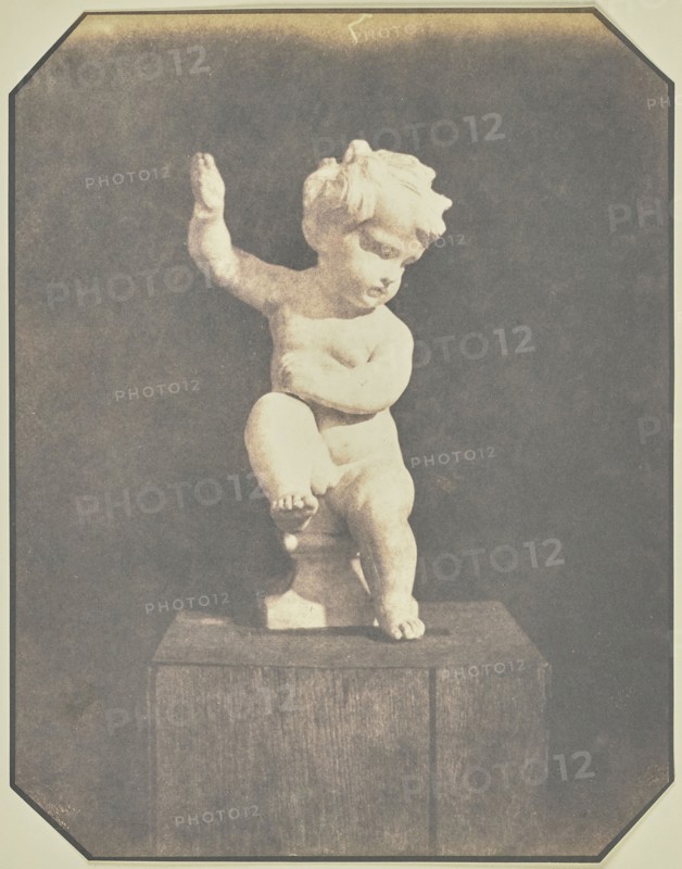 Statuette of a Boy with Raised Arm; Hippolyte Bayard, French, 1801 - 1887, about 1845–1848; Salted paper print; 19.4 × 14.8 cm
