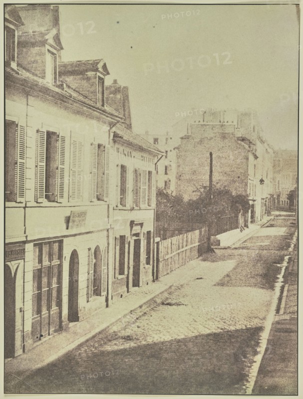 View Down a City Street; Attributed to Hippolyte Bayard, French, 1801 - 1887, or Attributed to William Henry Fox Talbot