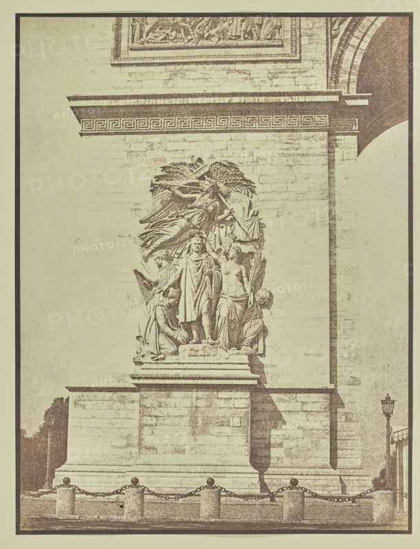 Detail of the Arc de Triomphe; Hippolyte Bayard, French, 1801 - 1887, Paris, France, Europe; about 1847; Salted paper print