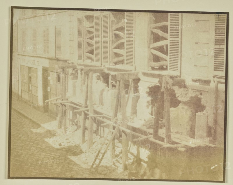Street Scene, Building Under Construction; Hippolyte Bayard, French, 1801 - 1887, Paris, France, Europe; 1847; Salted paper