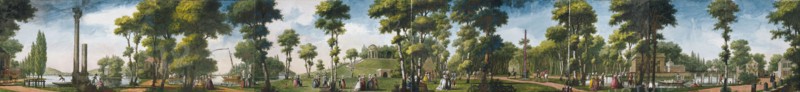 Figures Walking in a Parkland; Louis Carrogis de Carmontelle, French, 1717 - 1806, France; 1783 - 1800; Watercolor and gouache