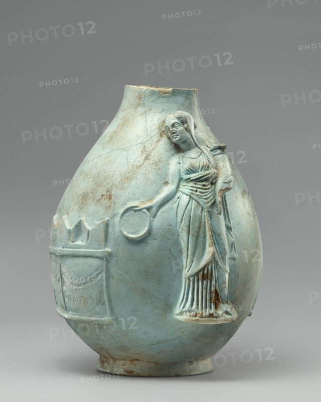 Queen's Vase with Berenike II; Egypt; 243 - 222 B.C; Faience; 22.2 × 14 cm 8 3,4 × 5 1,2 in