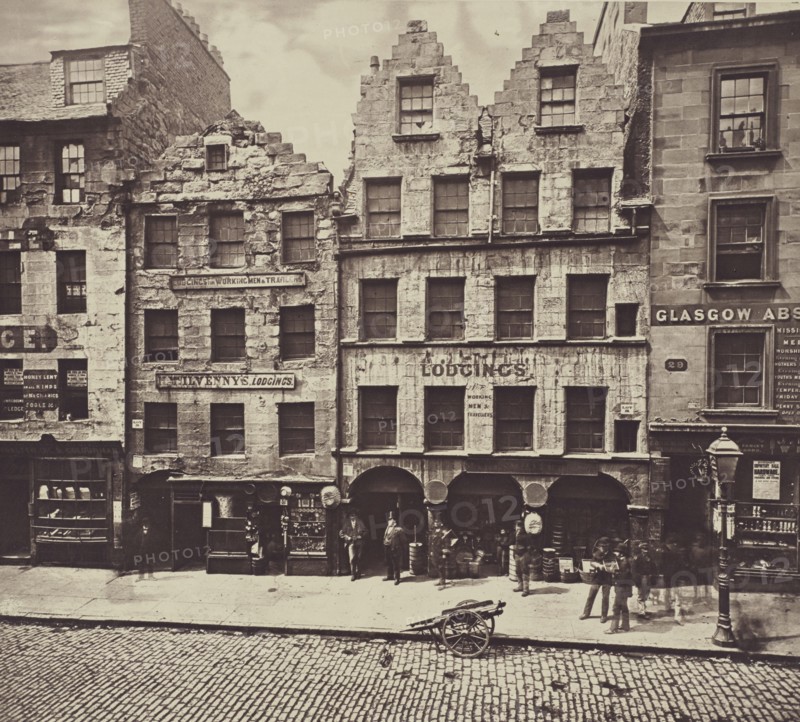 Old Building, High Street; Thomas Annan, Scottish,1829 - 1887, Glasgow, Scotland; 1868 - 1877; Carbon print; 24.5 × 27.5 cm