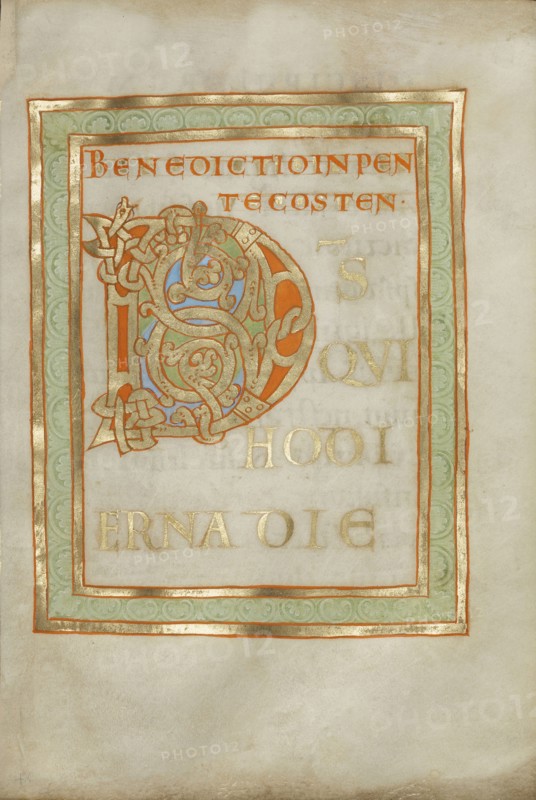 Decorated Incipit Page; Neideraltaich Abbey, Bavaria, Germany; about 1030 - 1040; Tempera colors, gold leaf, and ink