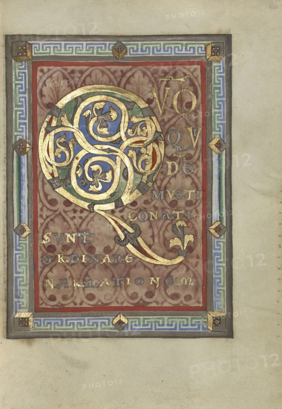 Decorated Incipit Page; Helmarshausen, Germany; about 1120 - 1140; Tempera colors, gold, and silver on parchment