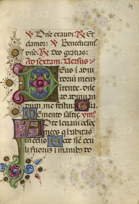 Decorated Initial D; Decorated Initial A; Ferrara, Emilia-Romagna, Italy; about 1469; Tempera colors, gold paint, gold leaf