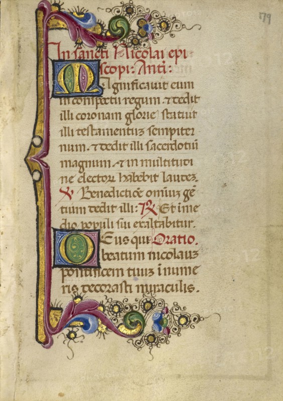 Decorated Initial M; Decorated Initial D; Ferrara, Emilia-Romagna, Italy; about 1469; Tempera colors, gold paint, gold leaf