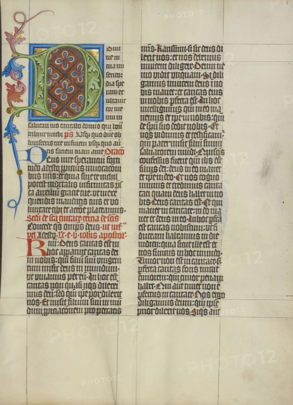 Decorated Initial D; Master Michael, Austrian, active about 1420 until the mid-15th century, Vienna, Austria; about 1420 - 1430