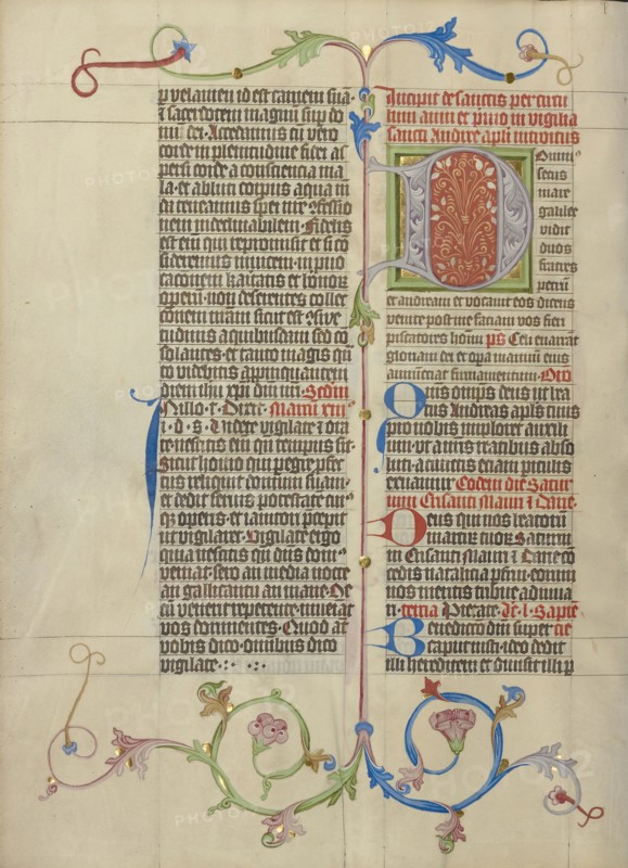Decorated Initial D; Master Michael, Austrian, active about 1420 until the mid-15th century, Vienna, Austria; about 1420 - 1430