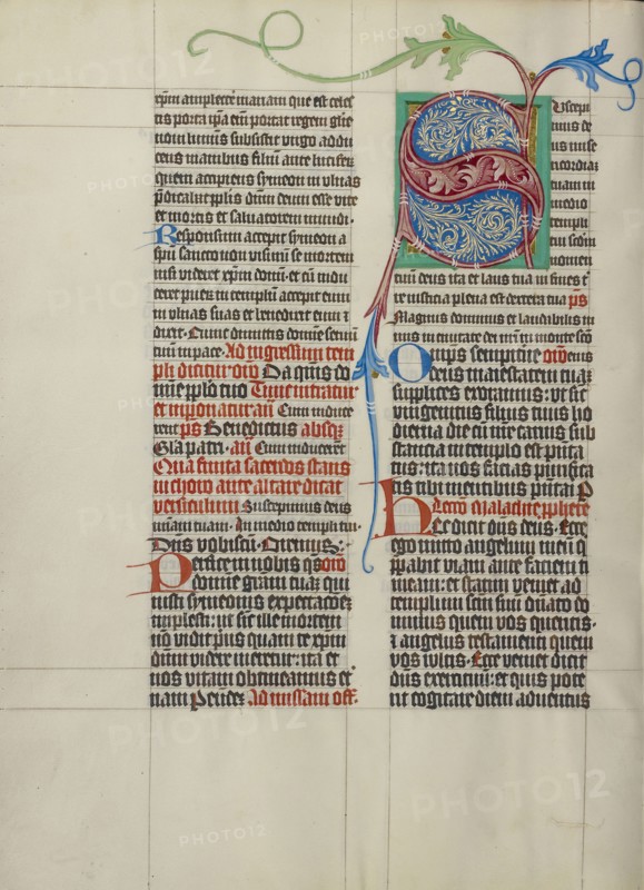 Decorated Initial S; Master Michael, Austrian, active about 1420 until the mid-15th century, Vienna, Austria; about 1420 - 1430