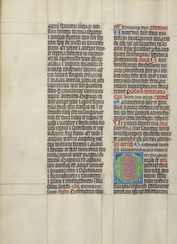 Decorated Initial O; Master Michael, Austrian, active about 1420 until the mid-15th century, Vienna, Austria; about 1420 - 1430