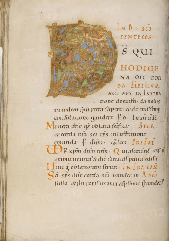 Decorated Initial D; about 1025 - 1050; Tempera colors, gold, and ink on parchment; Ms. Ludwig V 2, fol. 78v