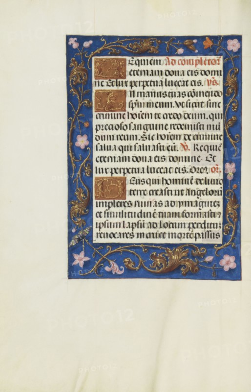 Decorated Text Page; Bruges, Belgium; about 1510 - 1520; Tempera colors, gold, and ink on parchment; Leaf: 23.2 x 16.7 cm