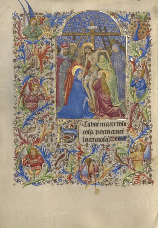 The Deposition; Spitz Master, French, active about 1415 - 1425, Paris, France; about 1420; Tempera colors, gold, and ink