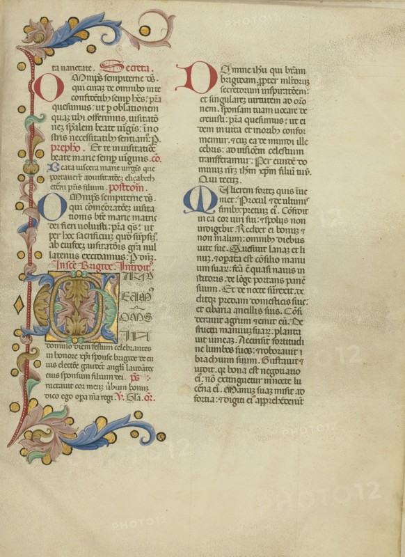 Decorated Initial G; Master of the Brussels Initials, Italian, active about 1389 - 1410, Bologna, Emilia-Romagna, Italy