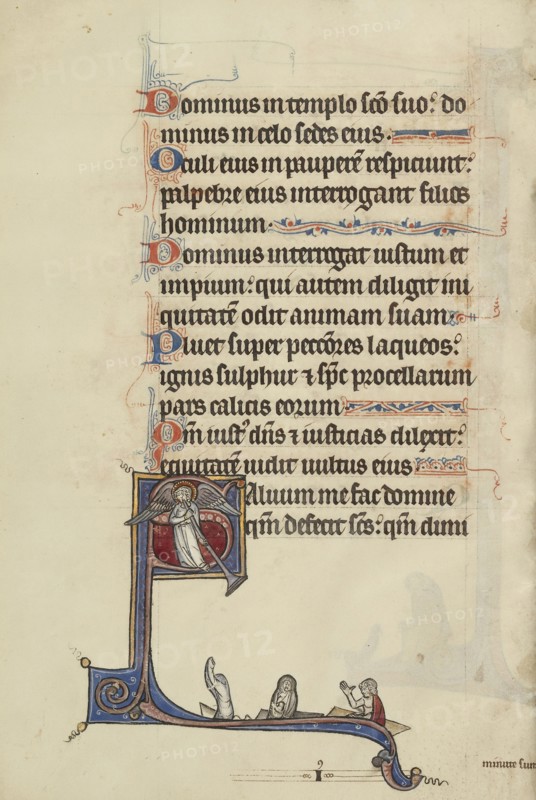 Inhabited Initial S; Bute Master, Franco-Flemish, active about 1260 - 1290, Paris, written, France; illumination about 1270